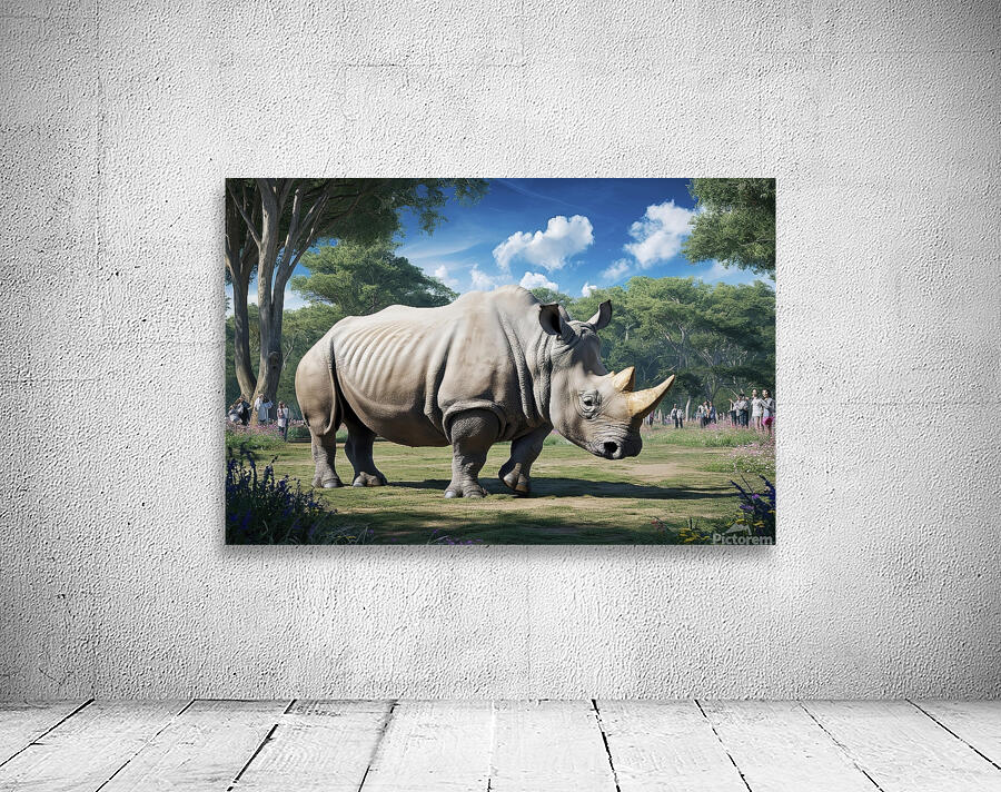 large rhino in the park 4 Wall Preview
