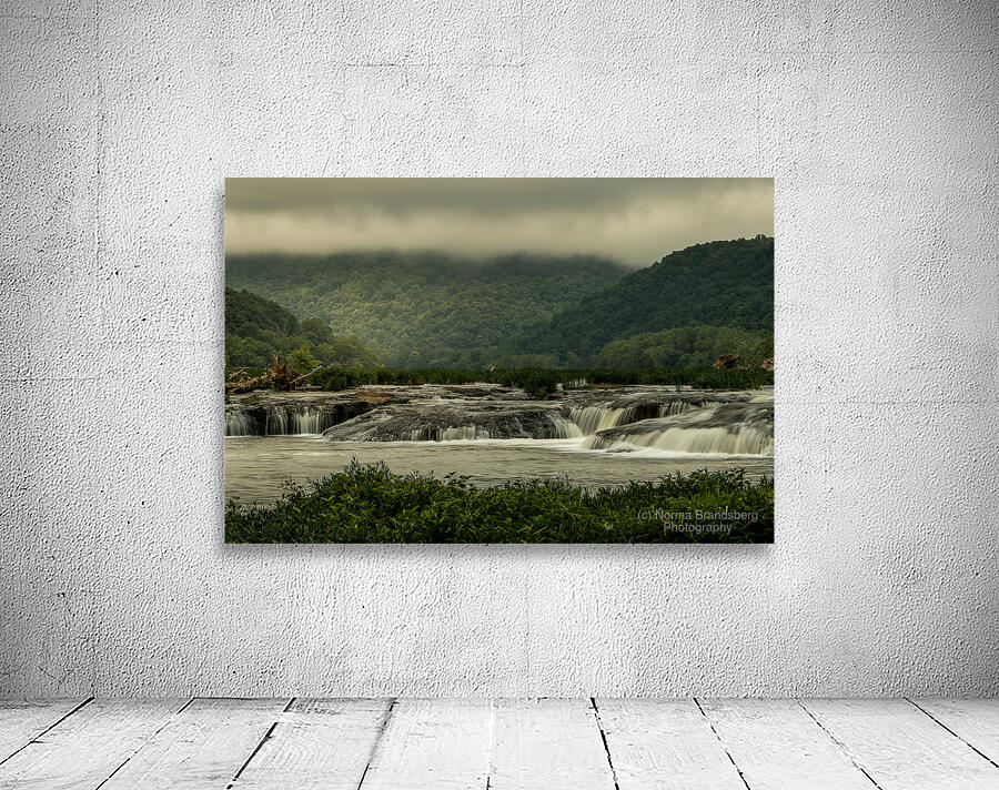 New River Gorge Waterfalls in Morning Fog Wall Preview