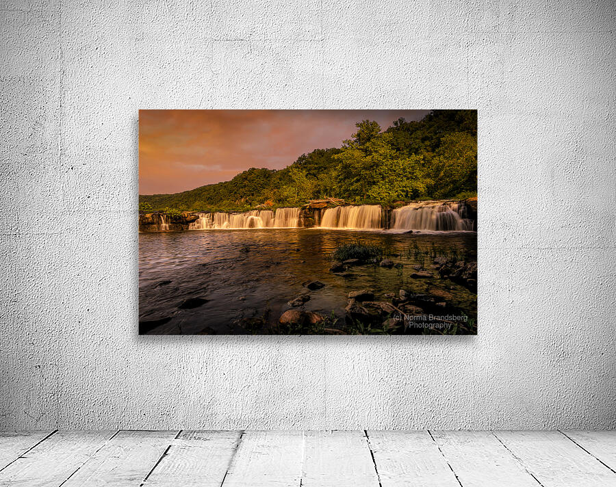 West Virginia  New River Sandstone Waterfall Sunset Wall Preview