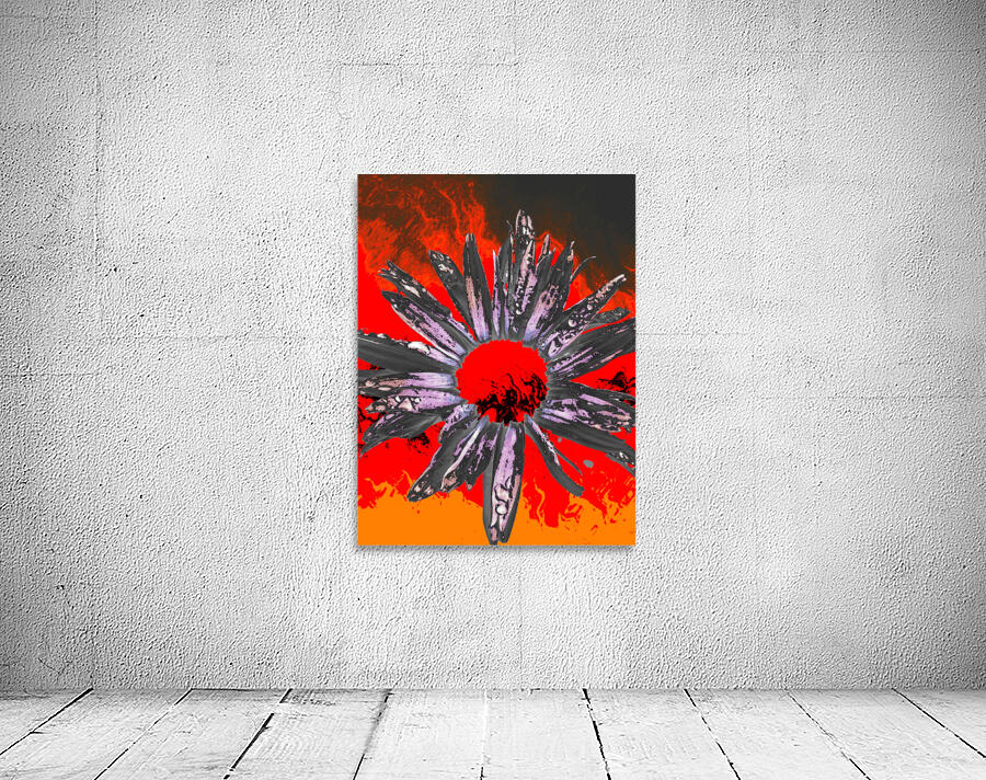 Abstract Fiery Daisy Flower Wall Preview