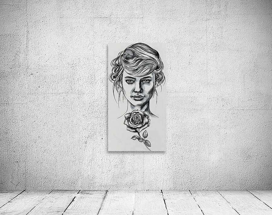 woman with rose cartoon by Forgotten Art