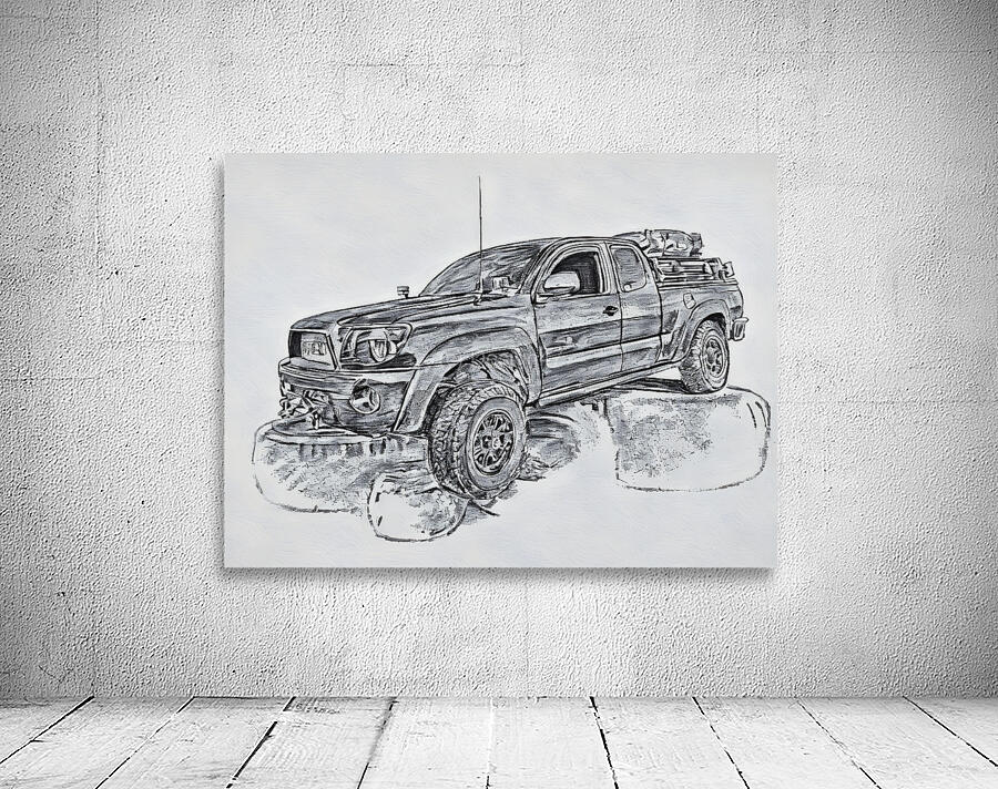 pickup truck drawing by Forgotten Art