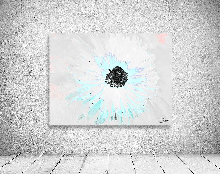 Abstract Aqua Daisy Wall Preview