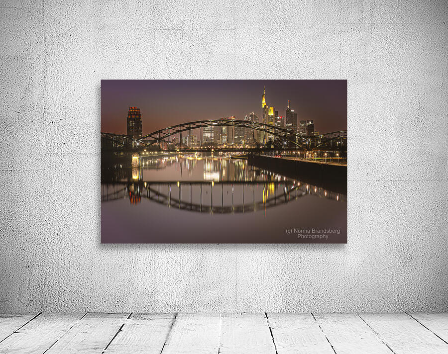 Frankfurt Main River Sunset Skyline Wall Preview