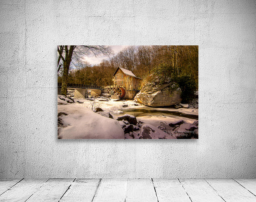 Winter Dressed Glade Creek Mill Wall Preview