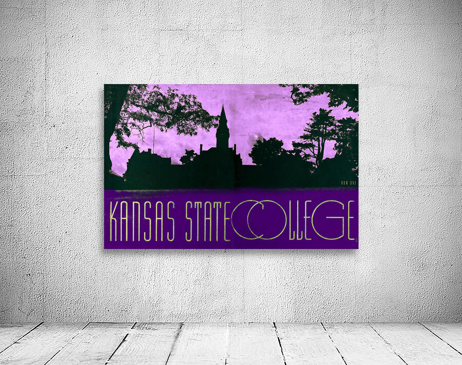 Vintage Kansas State College Campus Art Wall Preview