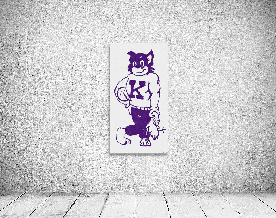 1960s kansas state wildcat cartoon art Wall Preview