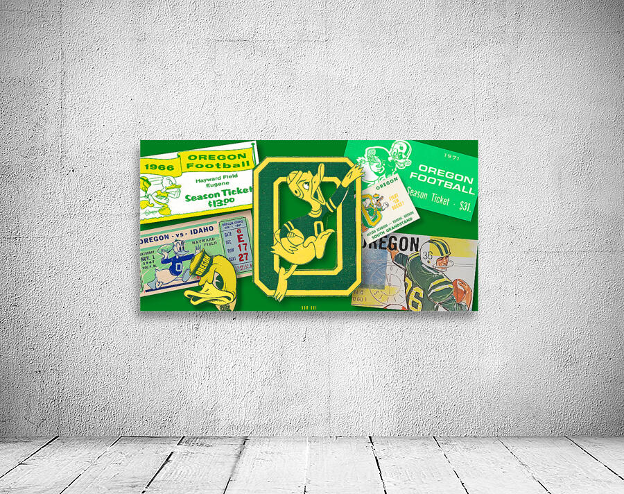 Historic Oregon Football Ticket Collage Art Wall Preview