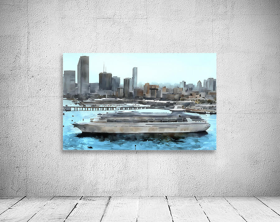 1980s miami cityscape art Wall Preview