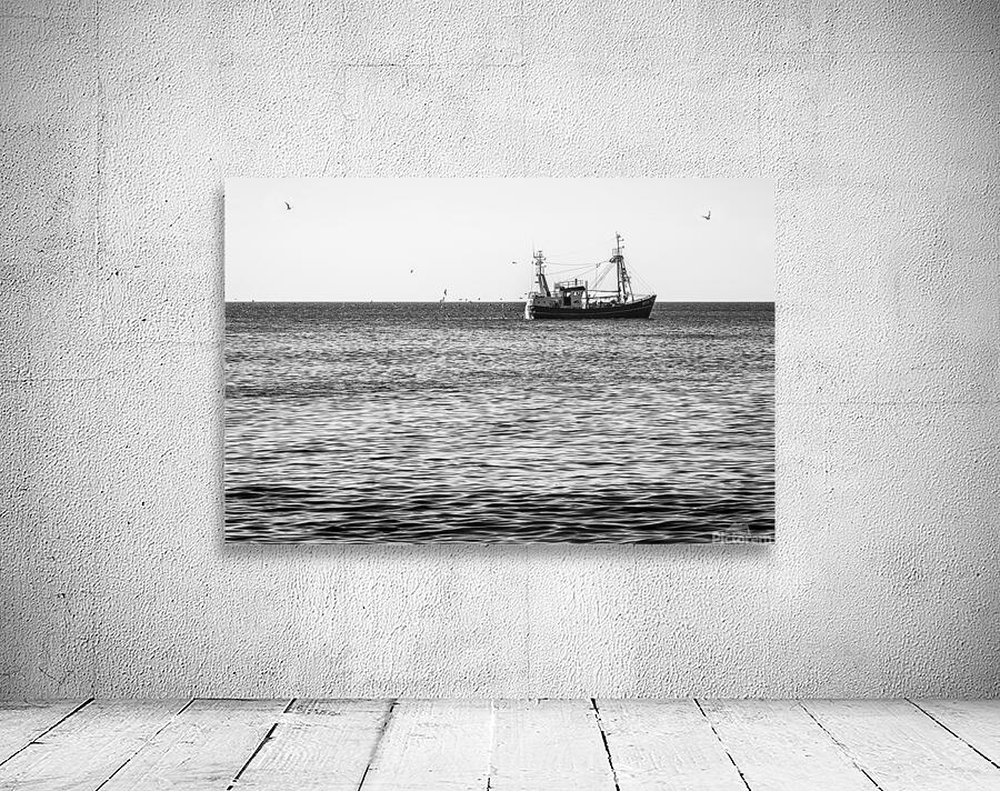 Black and White shot of fishing vessel on the North Sea Wall Preview