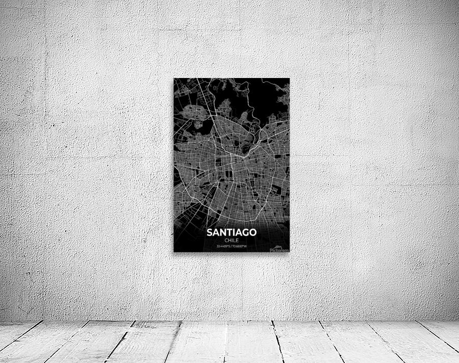 Santiago Chile City Map Print Wall Preview