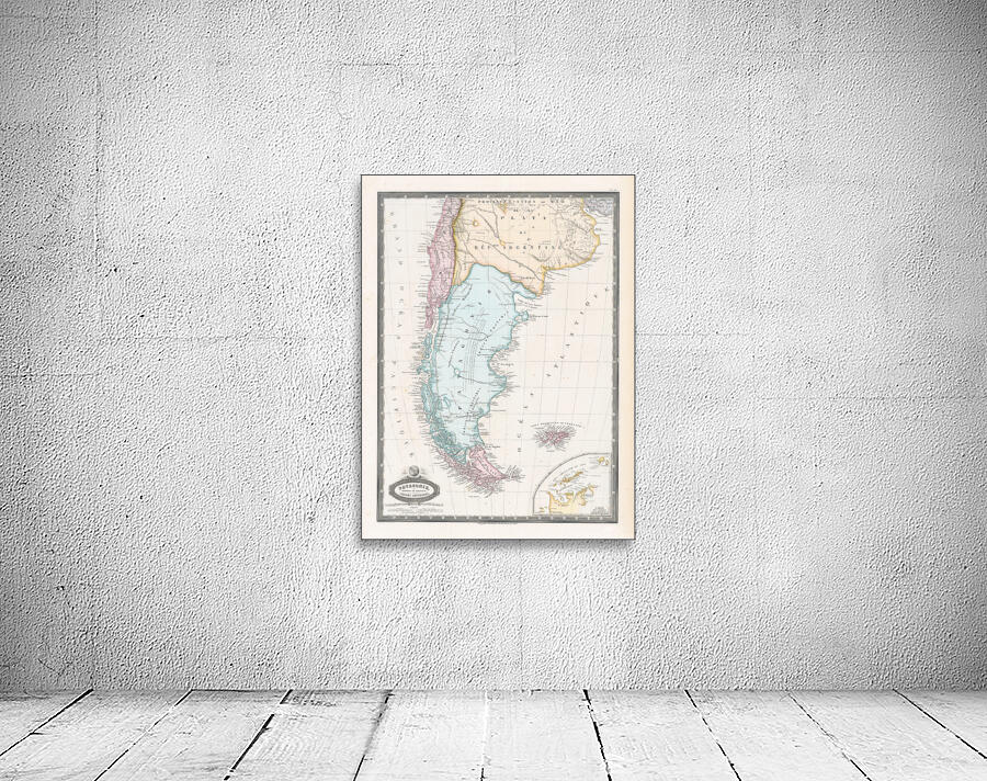1860 Map of Patagonia Showing Natural Features Settlements and Coastal Geography of Southern Argentina and Chile in the Mid-19th Century Wall Preview