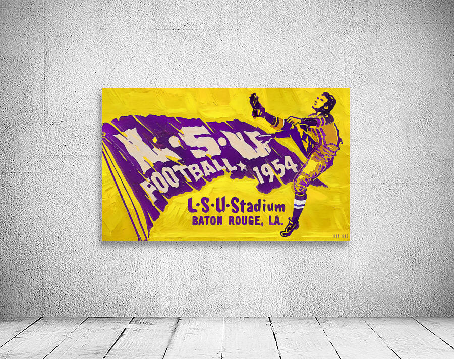 1954 LSU Football Ticket Art Remix Wall Preview