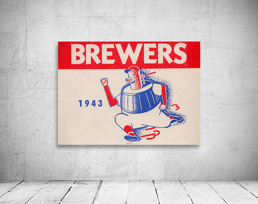 1943 Milwaukee Brewers Art Wall Preview