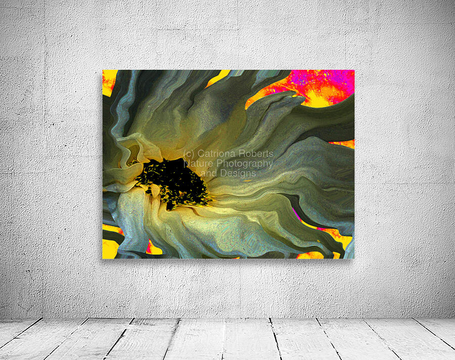 Abstract Daisy in Green and Yellow Wall Preview