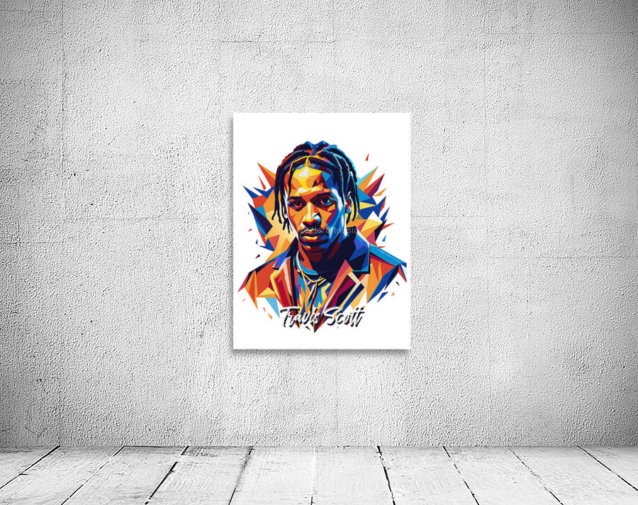 Travis Scott Portrait Pop Art Wpap by Vectorartnesia Wall Art