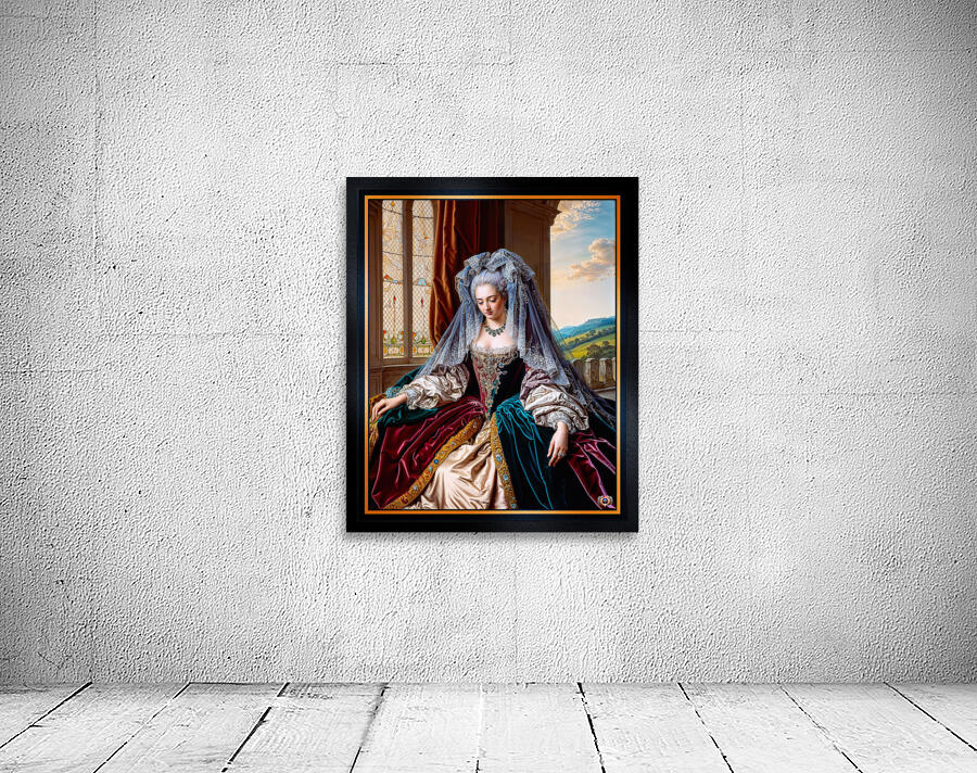 The Timeless Beauty Of A Majestic Lady Wearing A Veil Dressed In A Lavish Gown Mesmerizing AI Concept Art by Xzendor7 Wall Preview