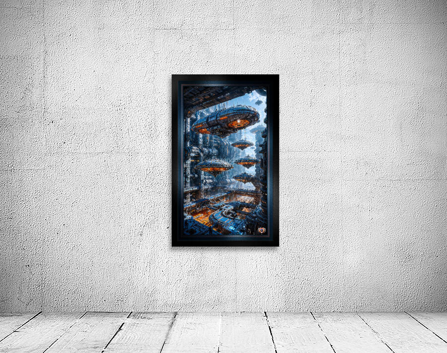 The Galactic Travel Hub Known As The Pellerine Space Port Amazing AI Concept Art by Xzendor7 Wall Preview