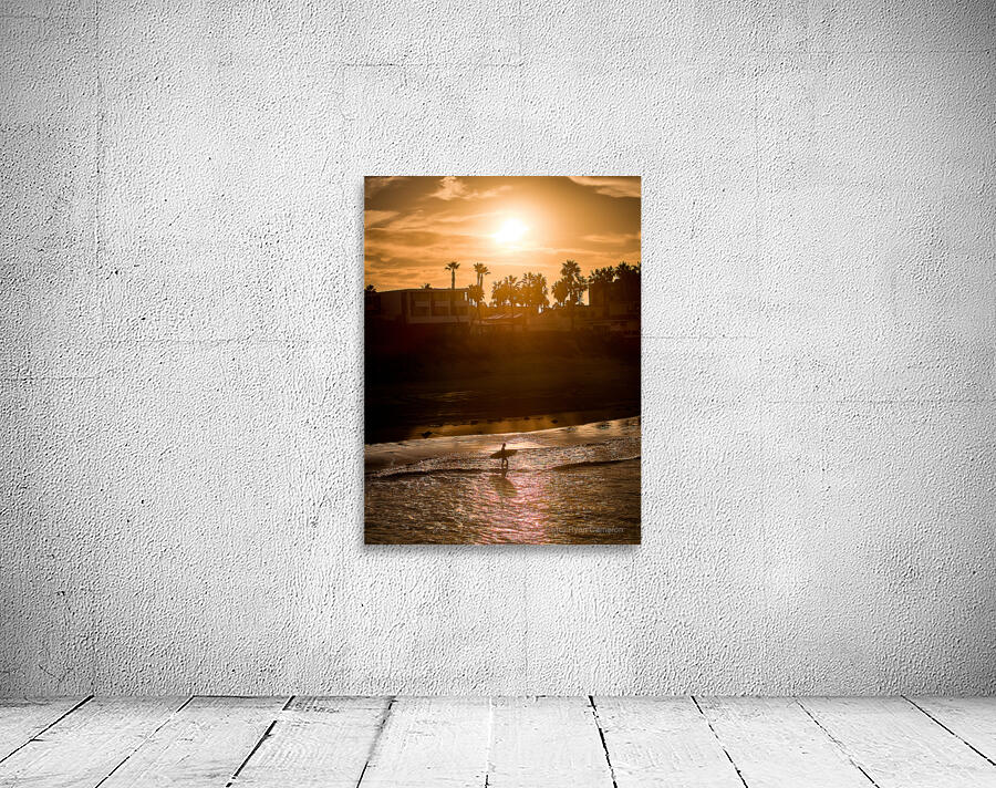 San Diego Surfer Sunrise Spotlight Vertical Wall Preview