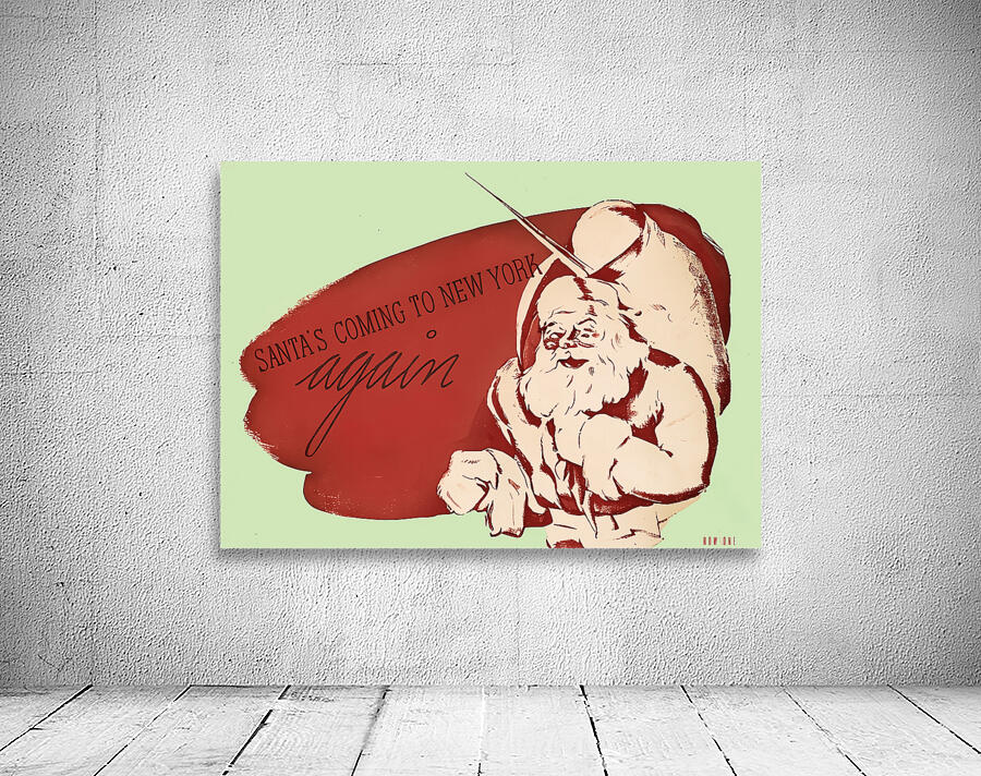 2024 Christmas Themed Decor Ideas | 1930s Santa Claus Art Wall Preview
