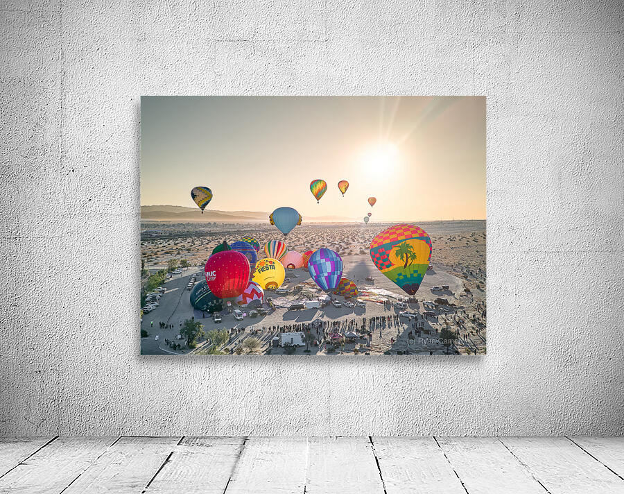 Desert Hot Air Balloon Festival At Sunrise Wall Preview