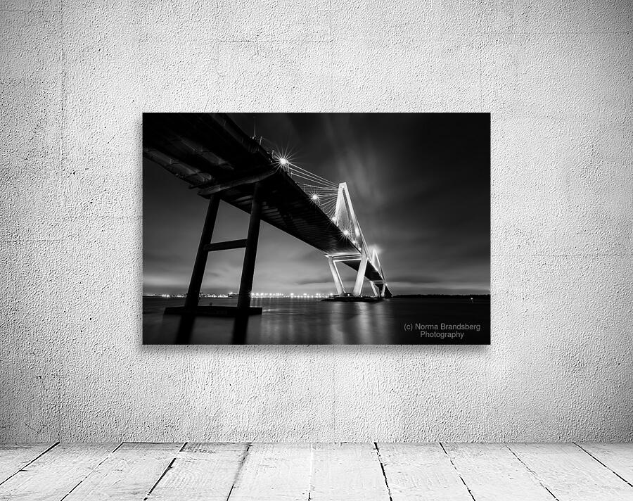Charleston Bridge Vanishing Point in Black and White Wall Preview