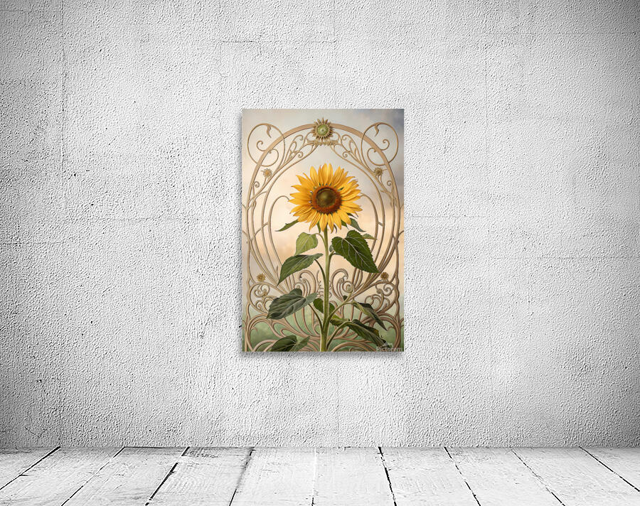 Nature’s Grace: Sunflowers in Art Nouveau Style Wall Preview