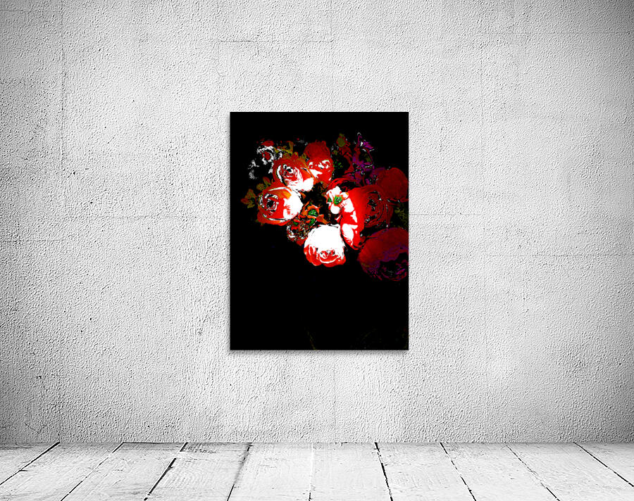 Abstract Snow Covered Rose Bouquet Wall Preview