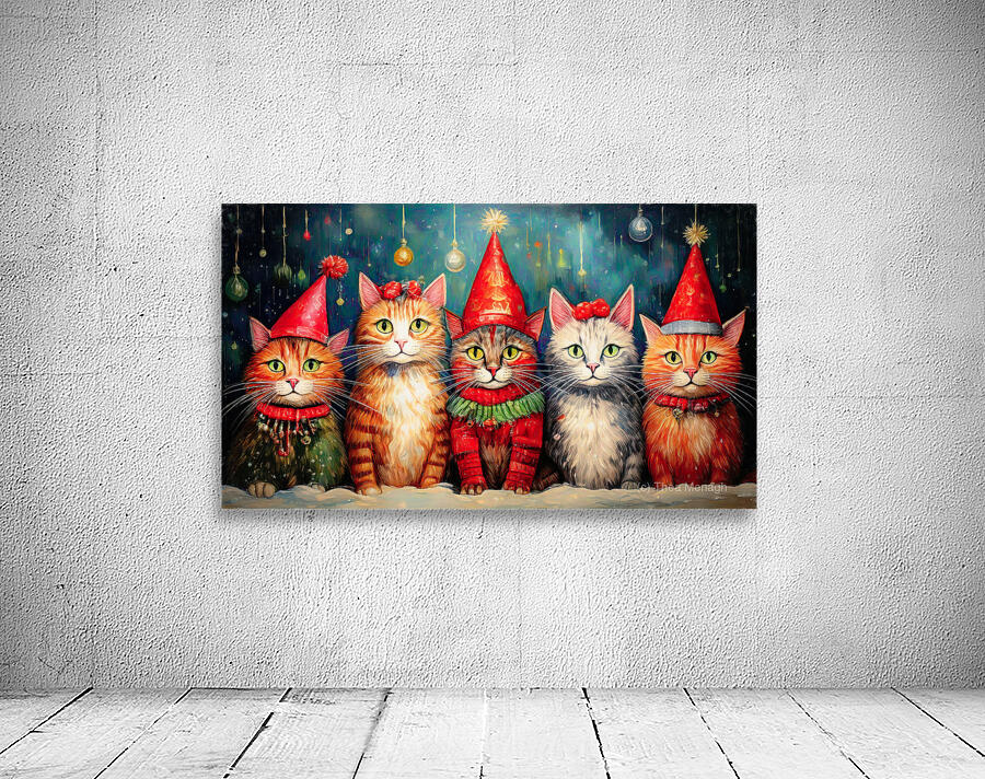Funky Christmas Cats  Wall Preview