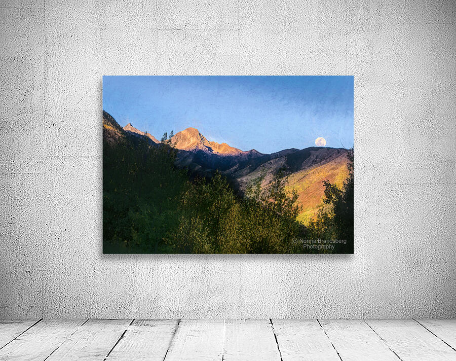 Colorado Snowmass Mountain Backroad Moon by Norma Brandsberg Photography