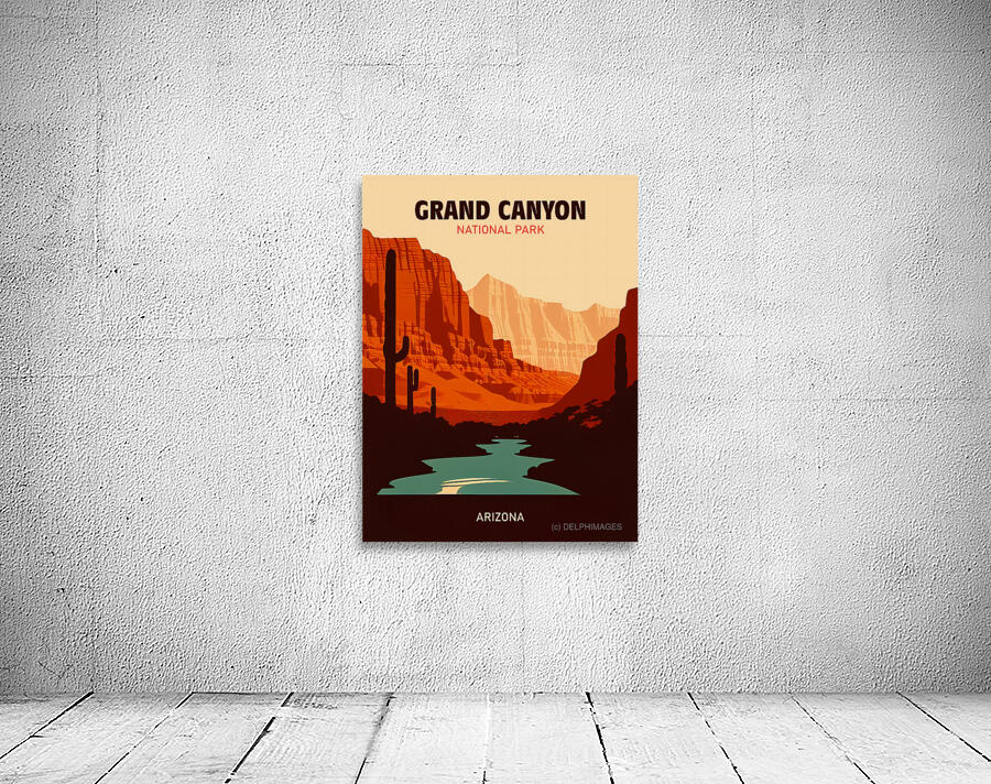Grand Canyon National Park vintage travel poster Wall Preview