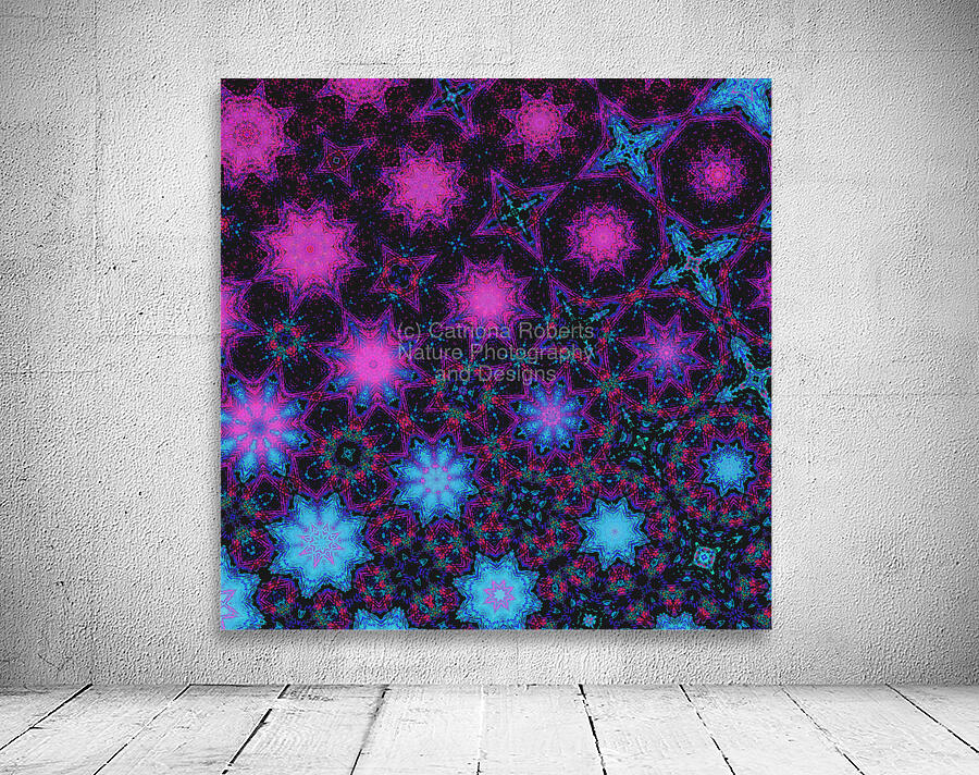 Abstract Neon Kaleidoscope Shapes  Wall Preview