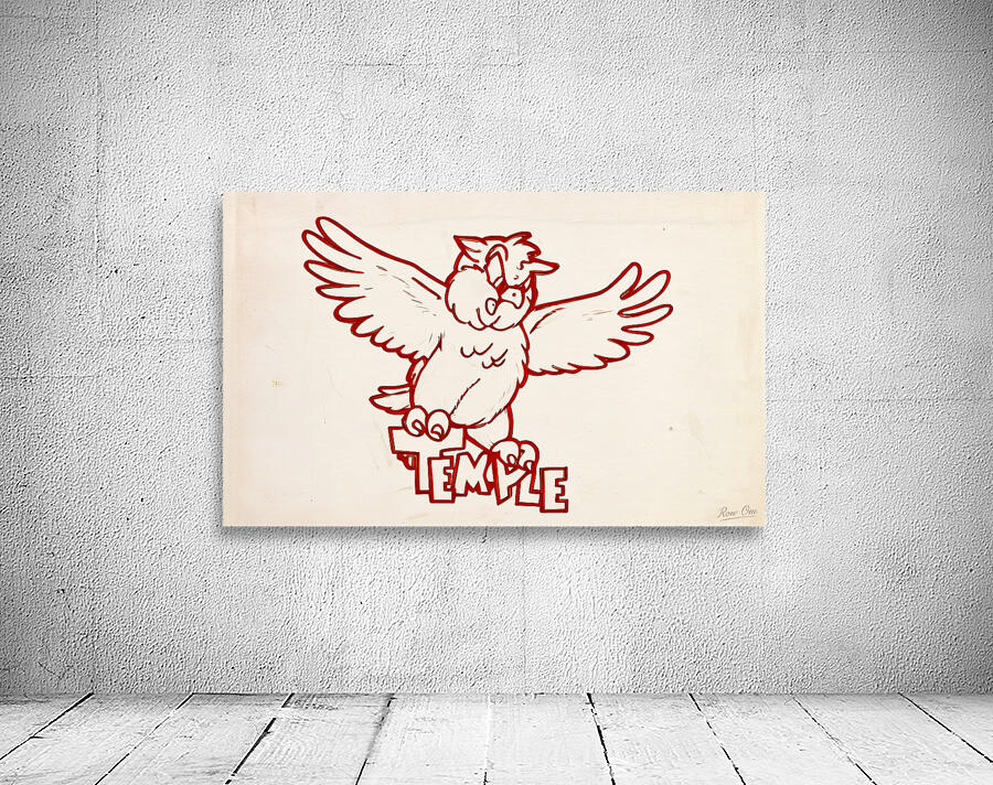 1970s Temple Owl Cartoon Art Wall Preview