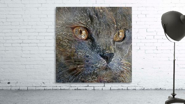 Smokey Blue Cat Portrait Wall Preview