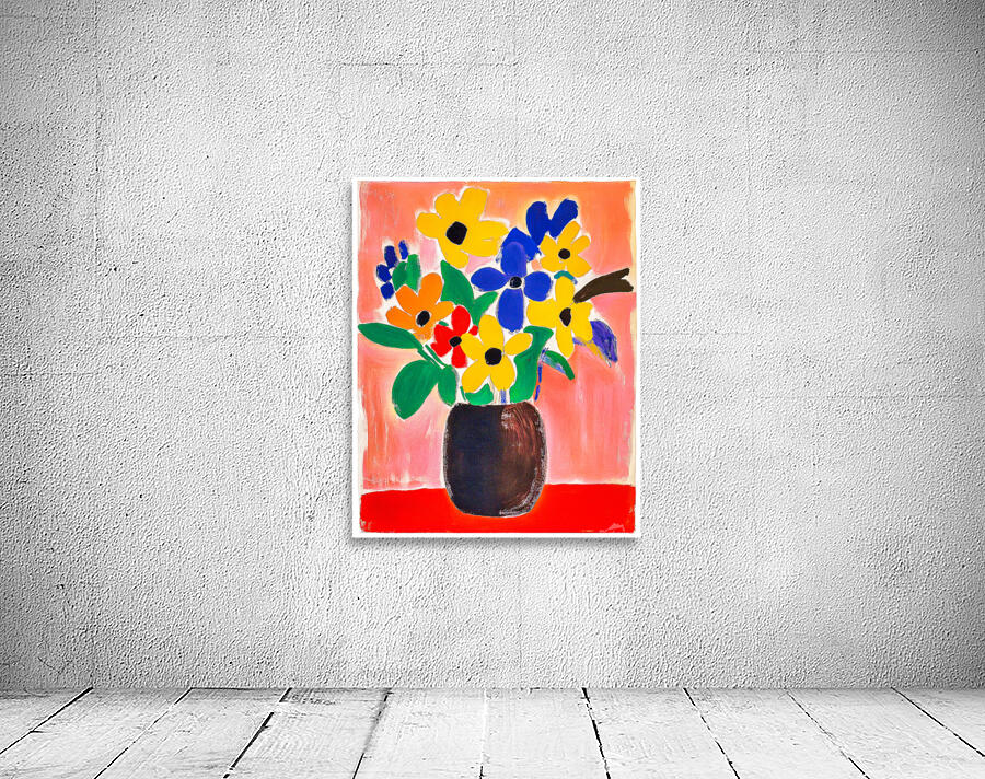 Abstract Vase of Bright Flowers Wall Preview