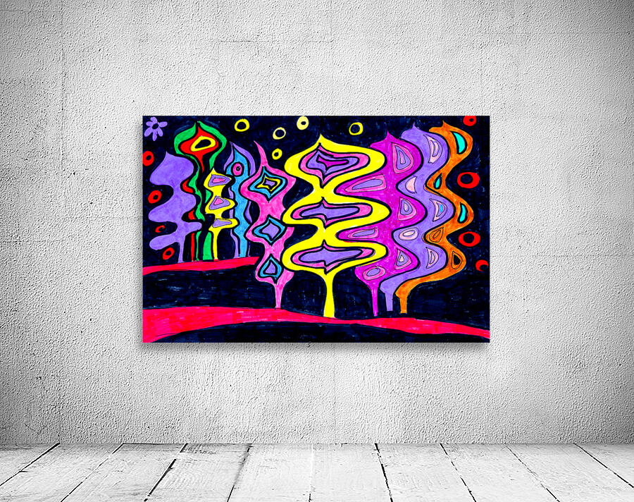 Abstract Neon Woodland Wall Preview