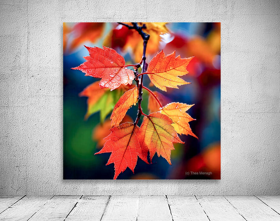 Wet Maple Leaves Wall Preview