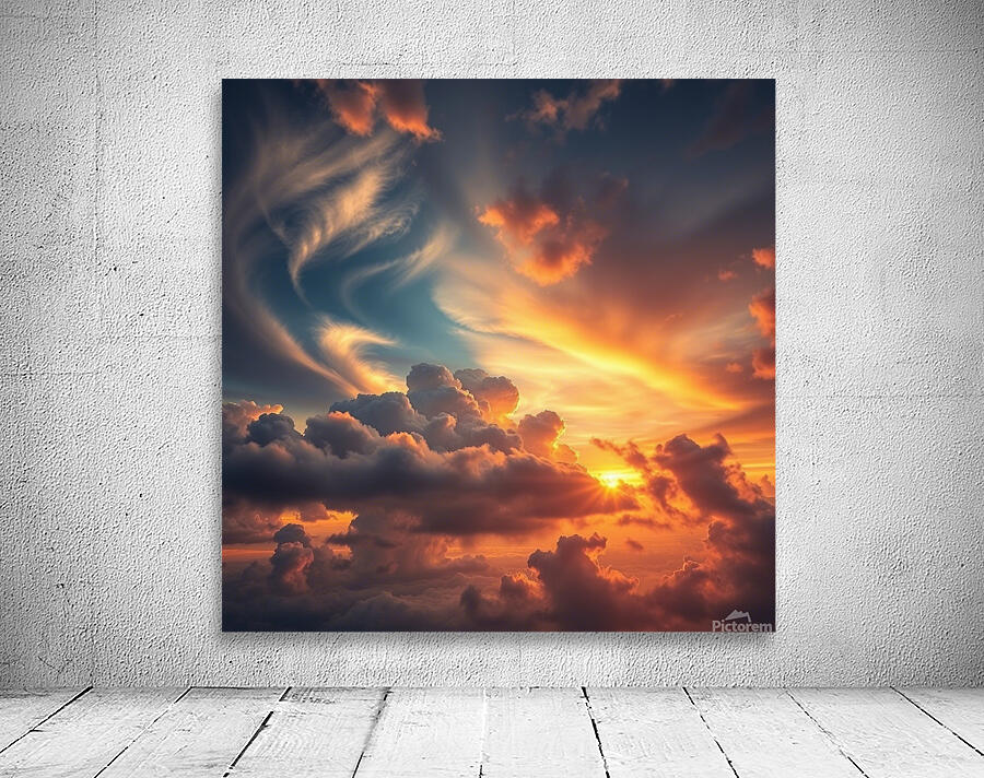 Sun and clouds Wall Preview