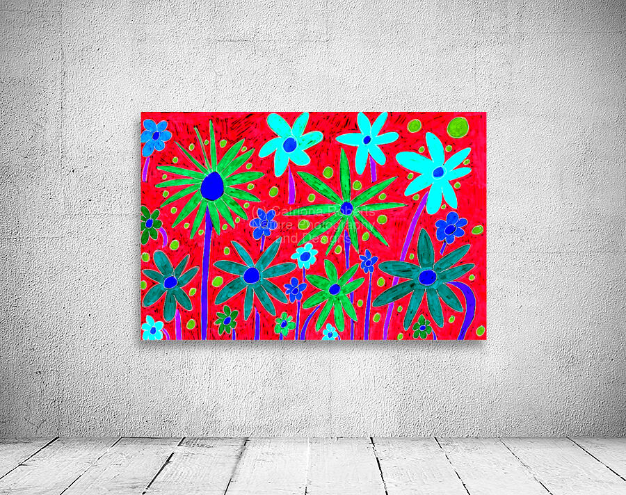 Abstract Bright Flowers  Wall Preview