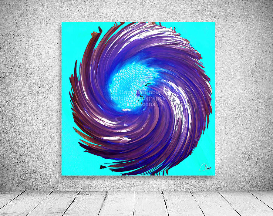 Abstract Swirling Turquoise Daisy Flower Wall Preview