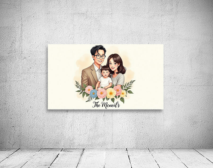 Cherished Moments : A Loving Family Portrait High Resolution Digital Art Wall Preview