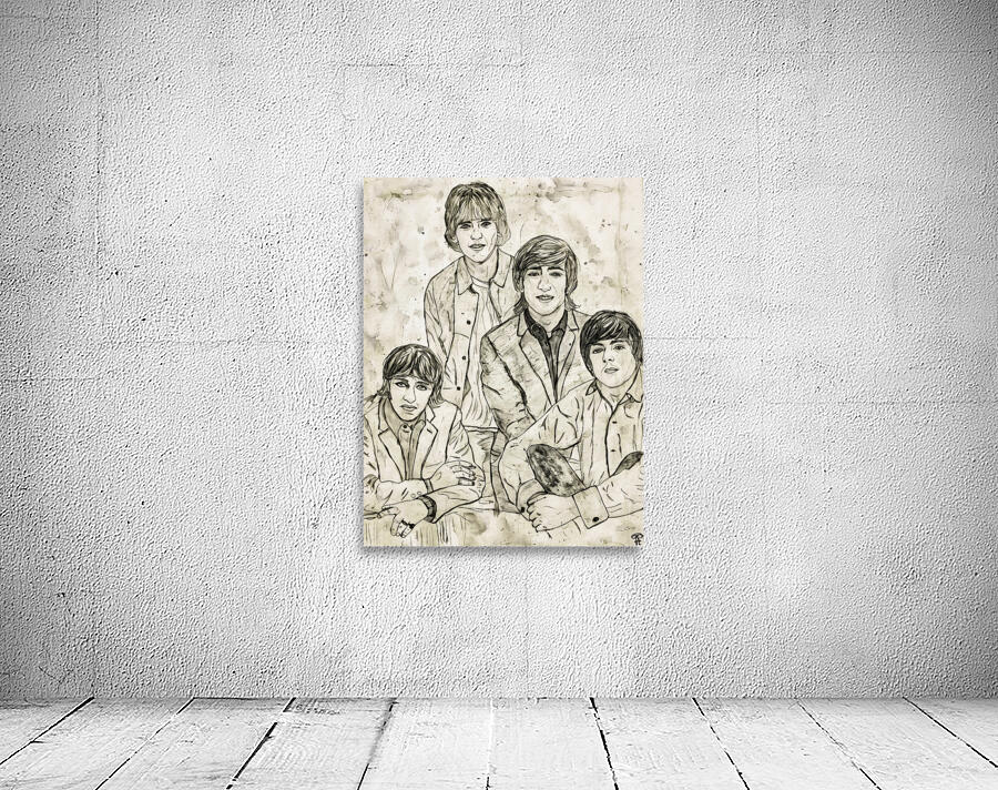 ArtX 511 Beatles old pencil drawing by Forgotten Art
