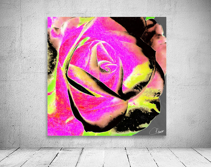 Abstract Neon Rose Wall Preview