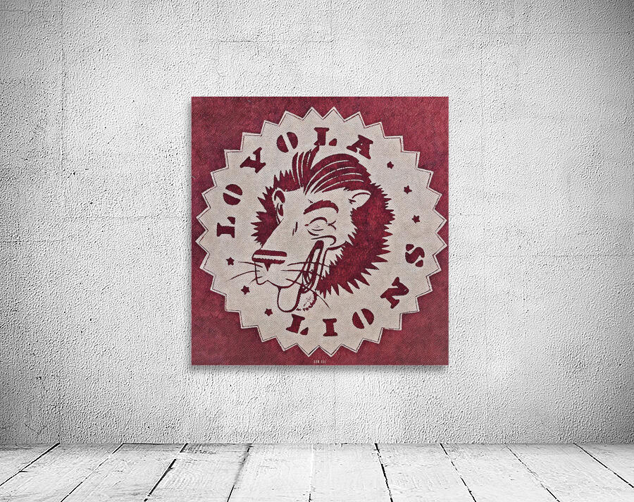 Vintage Loyola Lions Cartoon Art Wall Preview