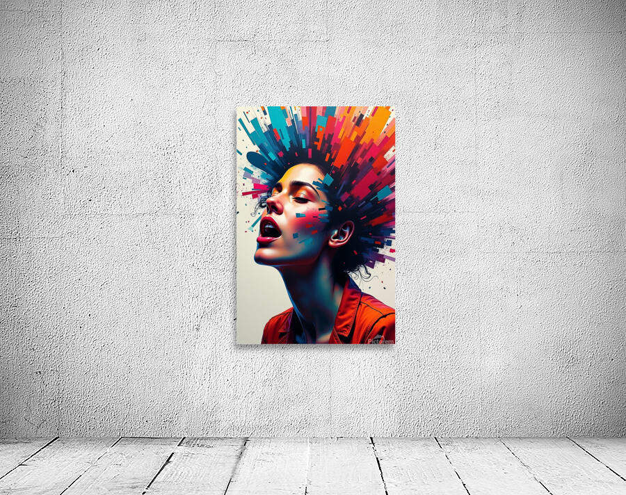 Neon Pulse: Explosive Portrait of Feminine Power & Color Wall Preview