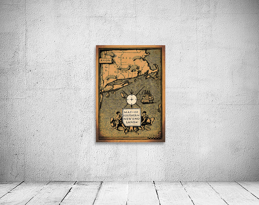 Early 1900s Map of Southern New England Wall Preview