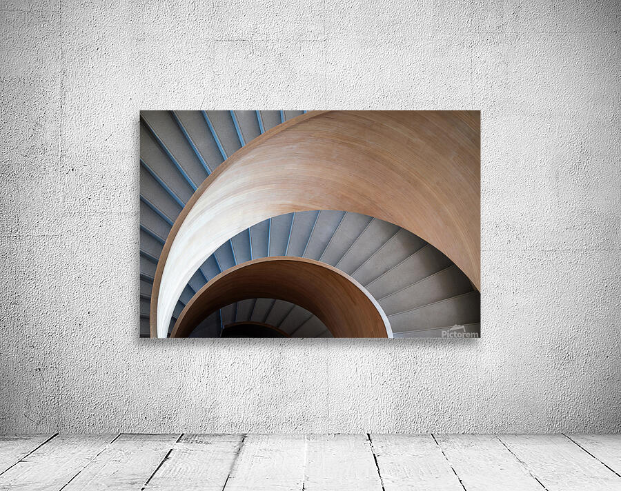Curved Modern Wooden Spiral Staircase  1 Wall Preview