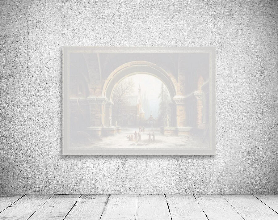 Monastery Garden In The Snow by Albert Bredow Wall Preview