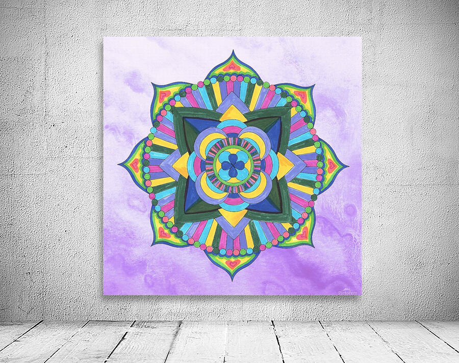 Hand Painted Mandala Watercolor Meditation on Purple by Irina Sztukowski