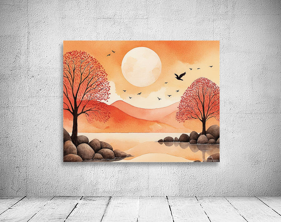 Japanese Watercolor Autumn Sun   GIA2501 0436 ILU Wall Preview